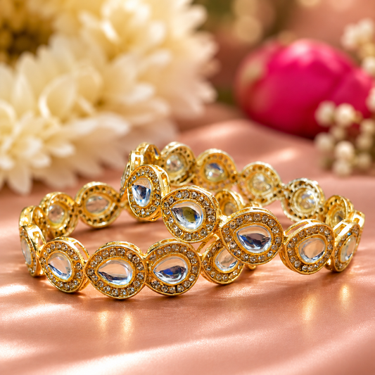 Gold Plated Premium Designer Kada Set - Set Of 2