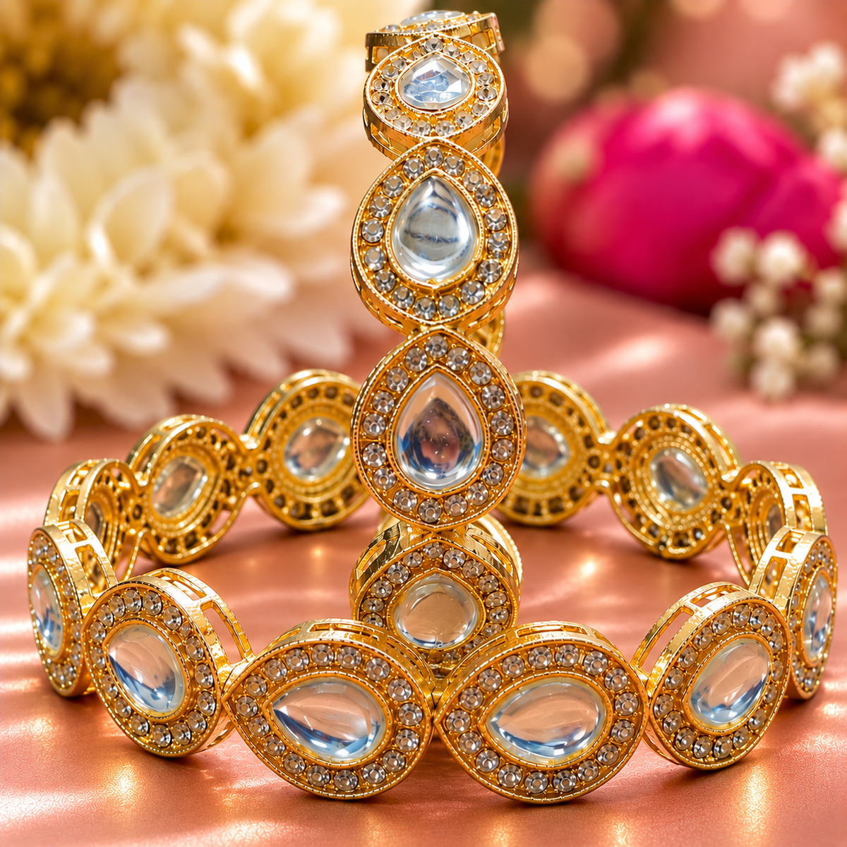 Gold Plated Premium Designer Kada Set - Set Of 2