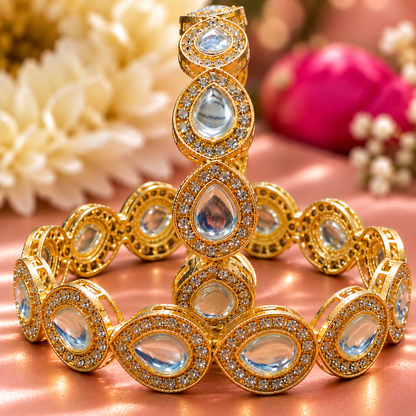 Gold Plated Premium Designer Kada Set - Set Of 2