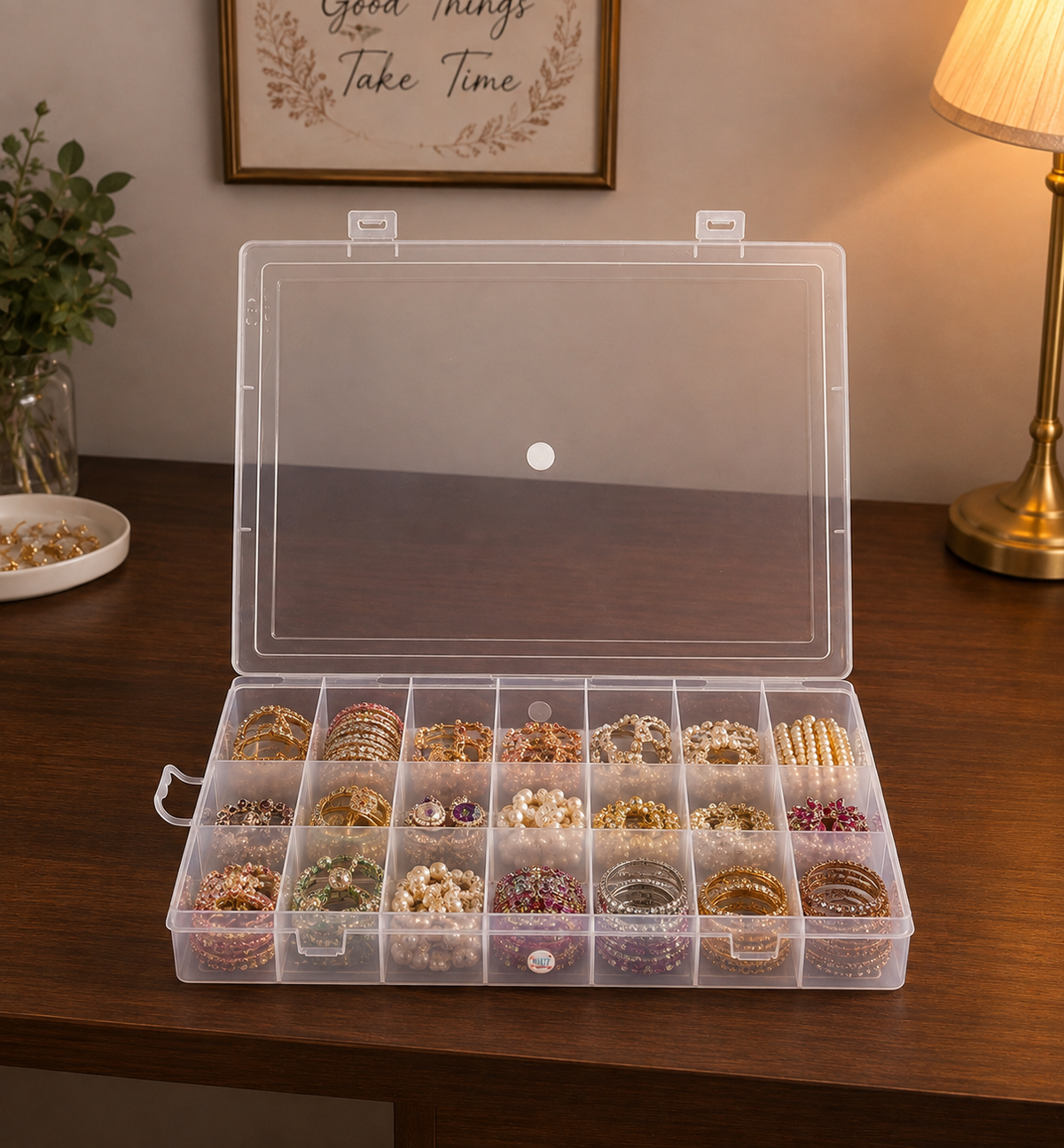 JEWELLERYBOXES-J-Square-35_Partition | Transparent Plastic Jewellery Organizer Box