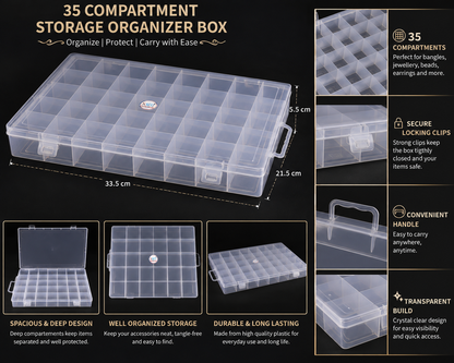 JEWELLERYBOXES-J-Square-35_Partition | Transparent Plastic Jewellery Organizer Box