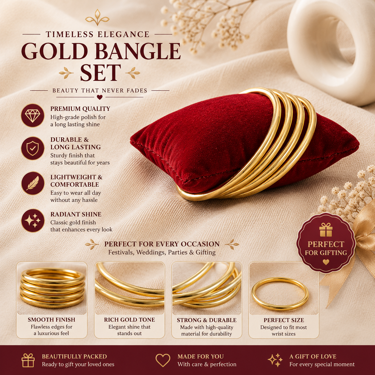 Golden Glow Bangles – A Symbol of Timeless Grace”