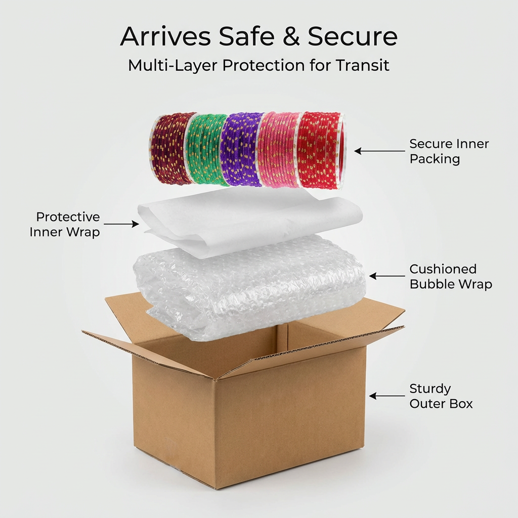 Glass Velvet Worked Polka Dot Glossy Finished Bangle– Pack of 106