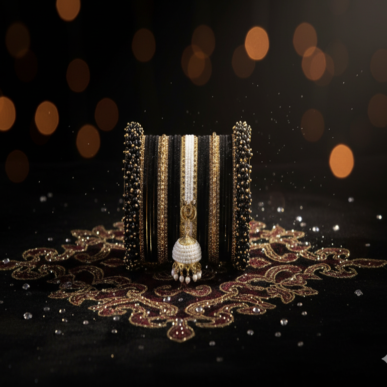 Midnight Glow Latkan Bangles”