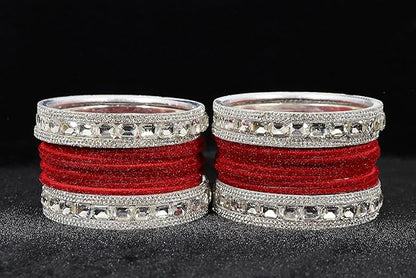 Classic RED Bridal Chura - Traditional Indian Wedding Bangles set of 2