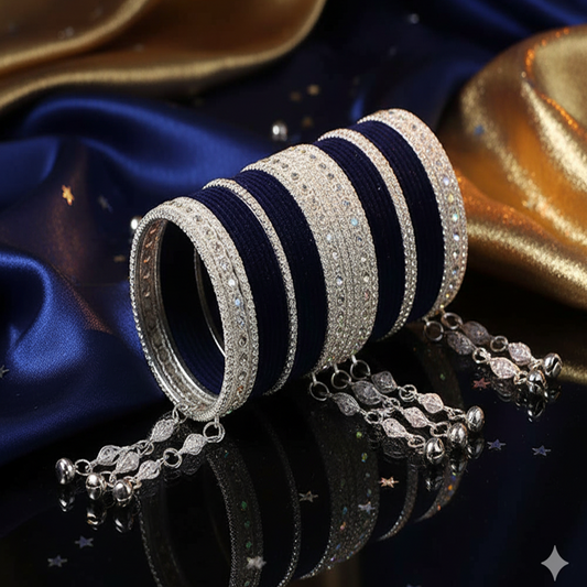 Elegant Velvet & Latkan Bangles – Festive Party Wear Collection -Pack of -40