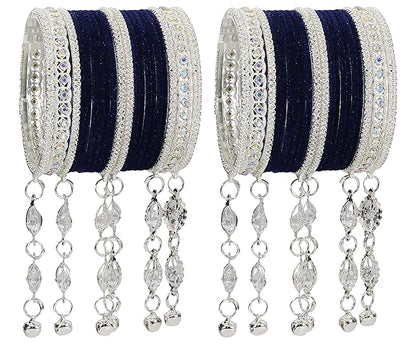 Elegant Velvet & Latkan Bangles – Festive Party Wear Collection -Pack of -40
