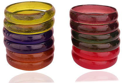 Beautiful Matte Finish Transparent Multicolor Glass Kada