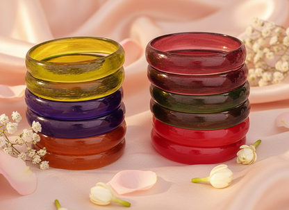 Beautiful Matte Finish Transparent Multicolor Glass Kada
