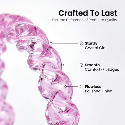 Pink Spiral Glass Bangles – Set of 2 Designer Twist Pattern