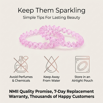 Pink Spiral Glass Bangles – Set of 2 Designer Twist Pattern