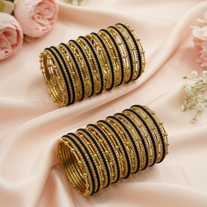 Black & Gold kashmiri Viral Bangle Set-50