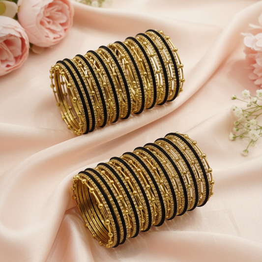 Black & Gold kashmiri Viral Bangle Set-50