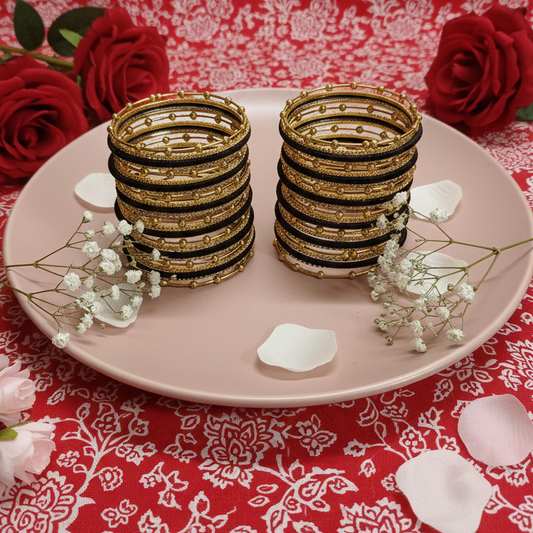 Black & Gold kashmiri Viral Bangle Set-50