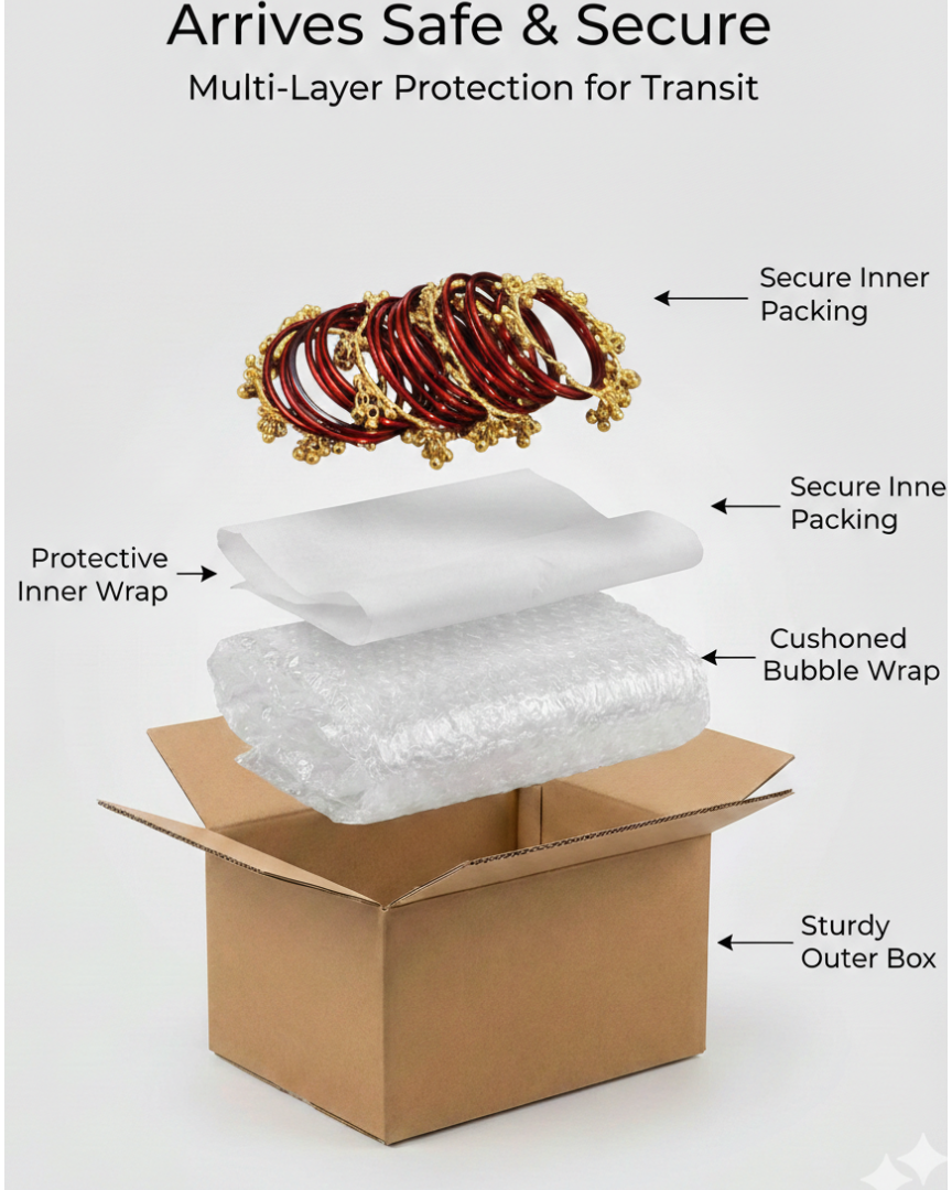 Maroon Glass Bangles Set -Pack of 20