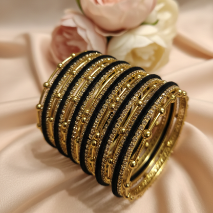 Black & Gold kashmiri Viral Bangle Set-50