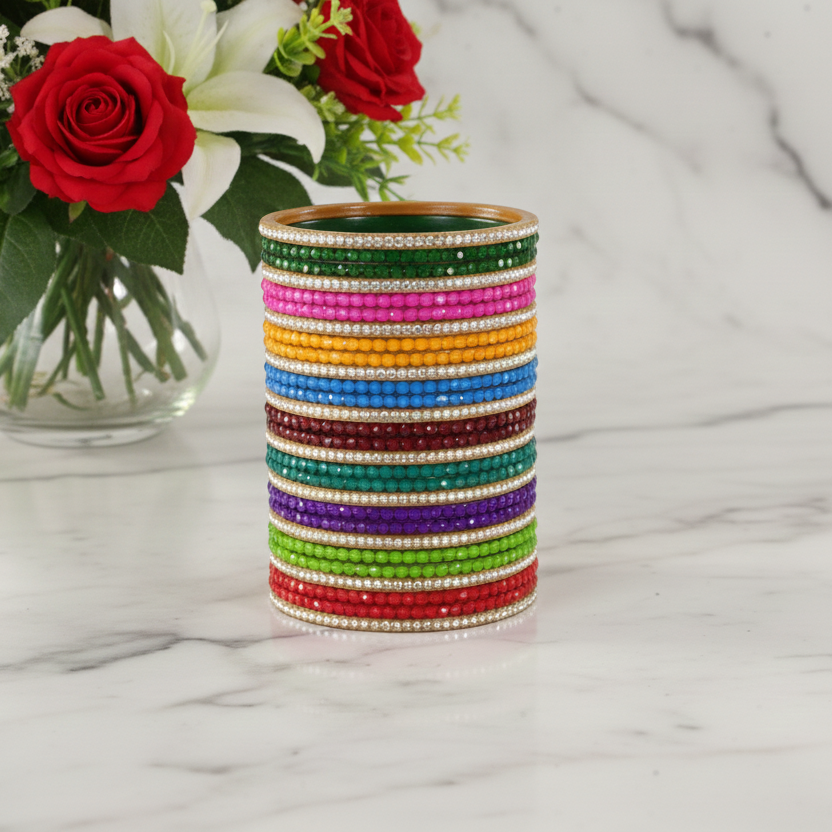 Luxury Multi-Color Crystal Kada Set | Festive Sparkle Series-Set of 56