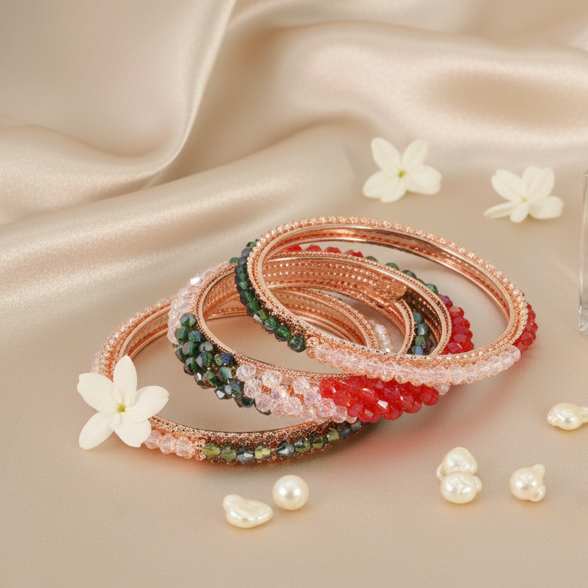 Elegant Multi Metal Kada Bangle Set – Set of 6 Stylish Bangles