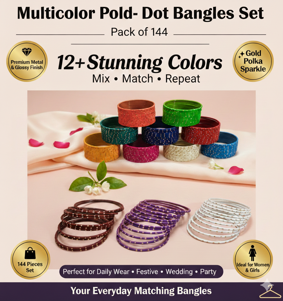 Shimmering Festival Multicolor Kada Set