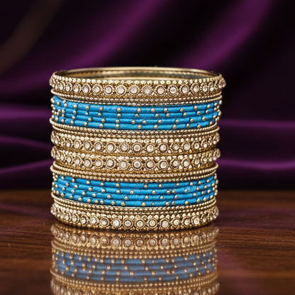 Non-Precious Metal Designer Bangles Festive Party Wear Pack of 20