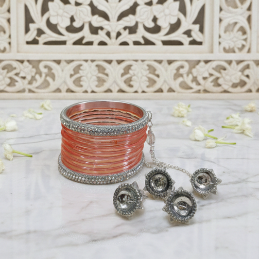 Fancy Designer Glass with Latkan Kada Set Of  20