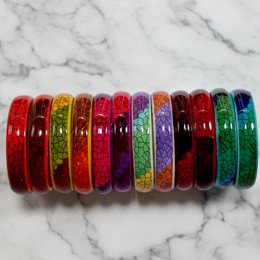 Multicolour Glass Kada Set For Women and Girls with Sleek Finish & Abstract Design