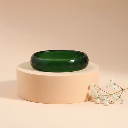 Green Opaque Glass with Diamond cut Daily Wear Finished Kada PO2