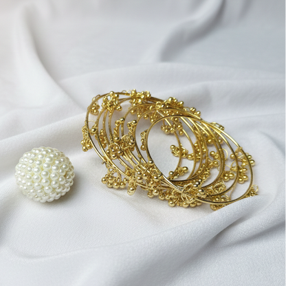 Set of 8 | Gold-Plated Ghungroo Jingle Bangles for Women | VIRAL Indian Jewelry
