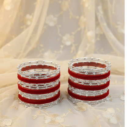 Premium Red Velvet Zircon Bangle Set-42