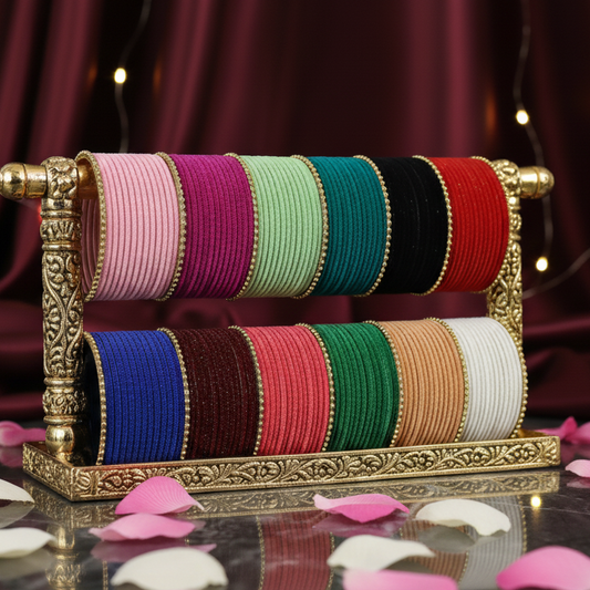 ✨ Multi-Color Velvet Ball Chain Bangles – Pack of 158