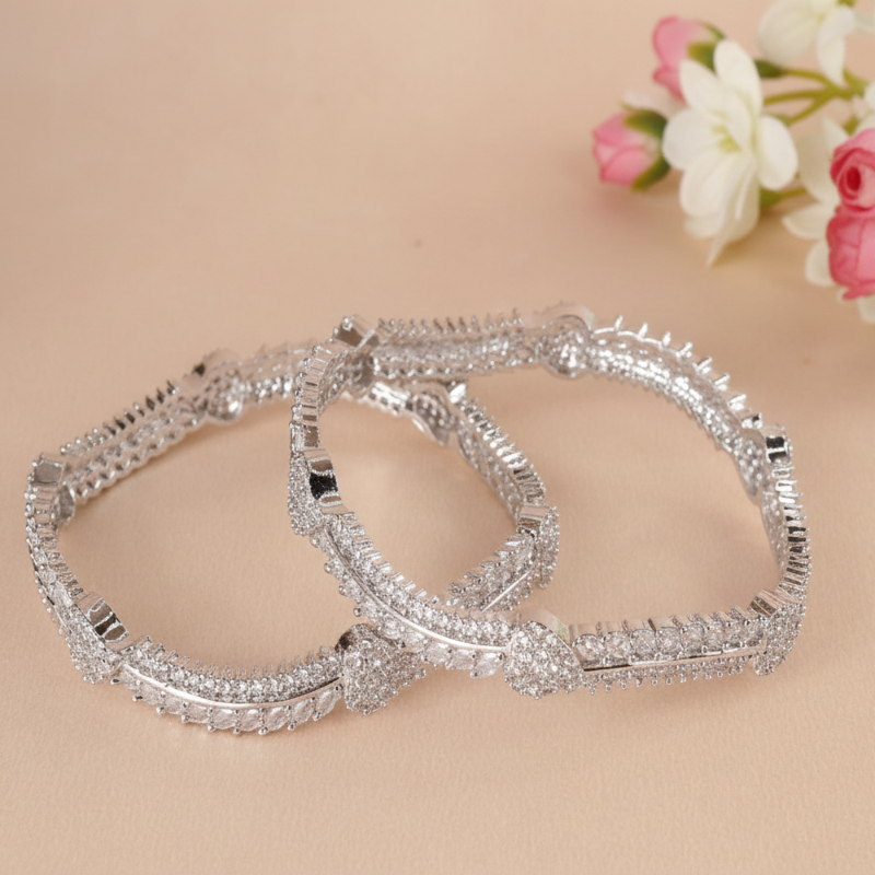 Luxury American Diamond Party wear Kada Set of 2