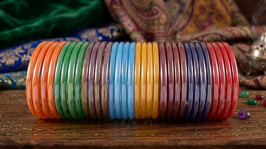 Glass  MultiColour With Glossy Finished Kada Set For Pack Of 32 Kada Set