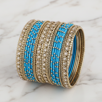 Non-Precious Metal Designer Bangles Festive Party Wear Pack of 20