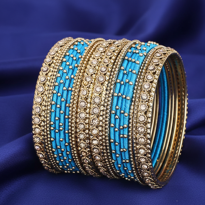 Non-Precious Metal Designer Bangles Festive Party Wear Pack of 20