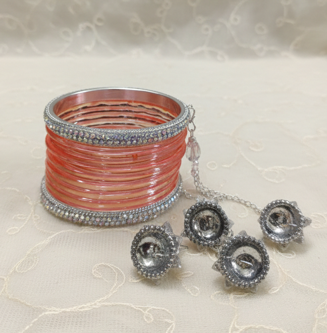 Fancy Designer Glass with Latkan Kada Set Of  20