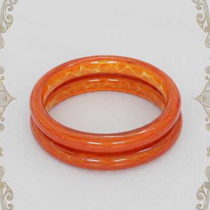 Belgium Glass Kada - Orange Color (Pack of 2)