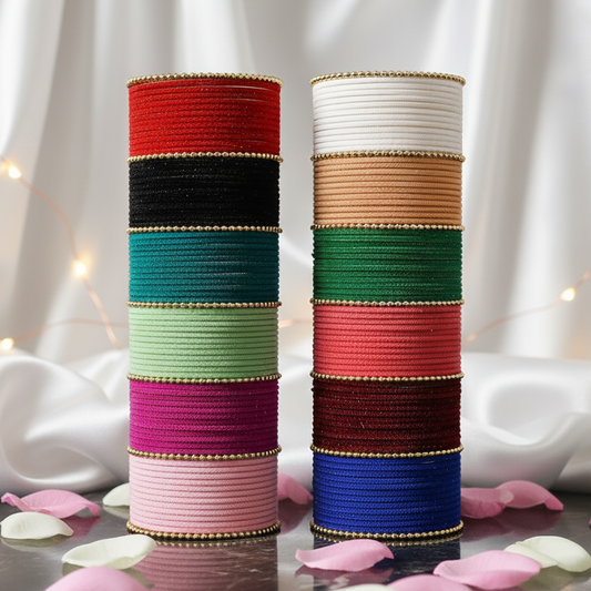 ✨ Multi-Color Velvet Ball Chain Bangles – Pack of 158