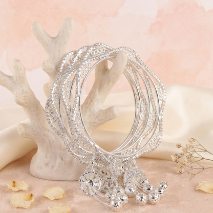 Graceful Dangler Silver Bracelet Set