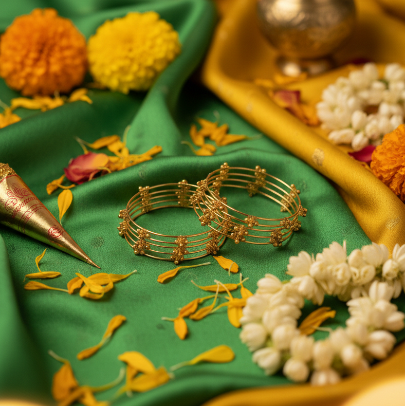 Set of 8 | Gold-Plated Ghungroo Jingle Bangles for Women | VIRAL Indian Jewelry