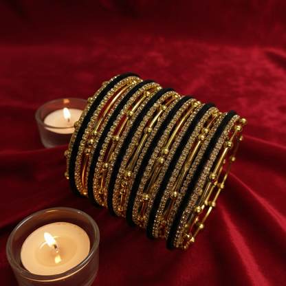 Black & Gold kashmiri Viral Bangle Set-50