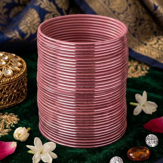 Plain Metal Bangles Set For Women and Girls with Glossy Finished Design