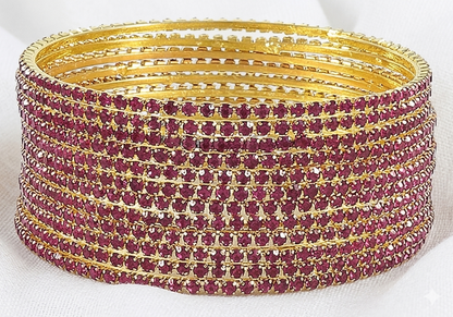 Magenta Zircon Bangles for Women | Elegant Daily Wear & Party Jewelry Set-12