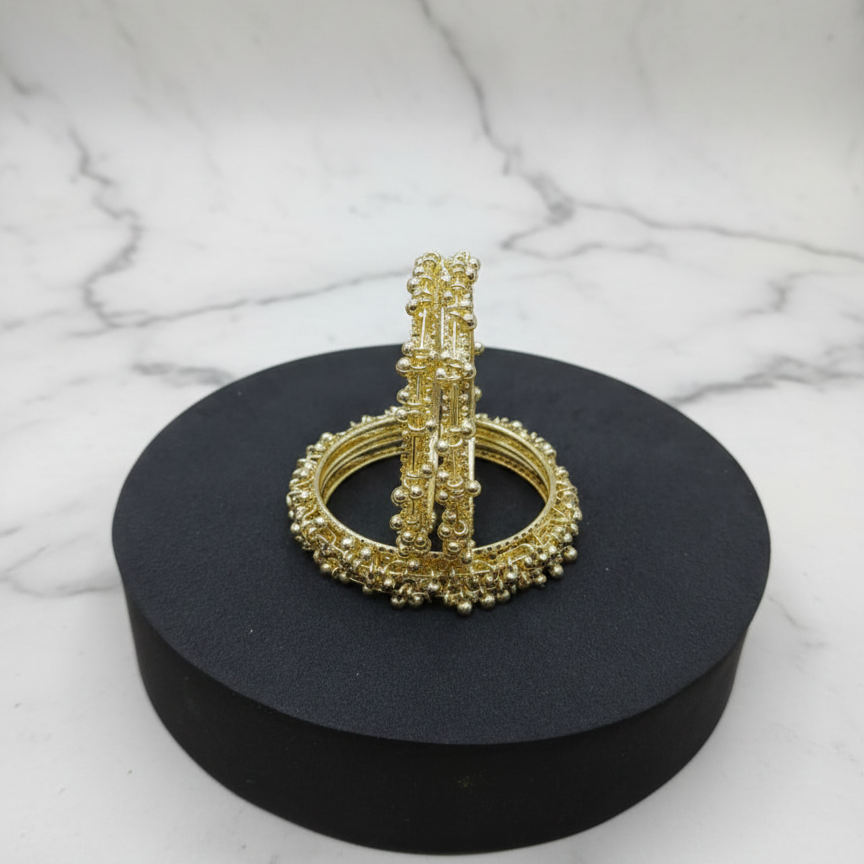 Highest selling Gold-Plated Ghungroo Jingle Bangles for Women ,VIRAL Indian Jewelry Set of 4