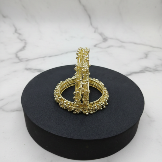 Highest selling Gold-Plated Ghungroo Jingle Bangles for Women ,VIRAL Indian Jewelry Set of 4