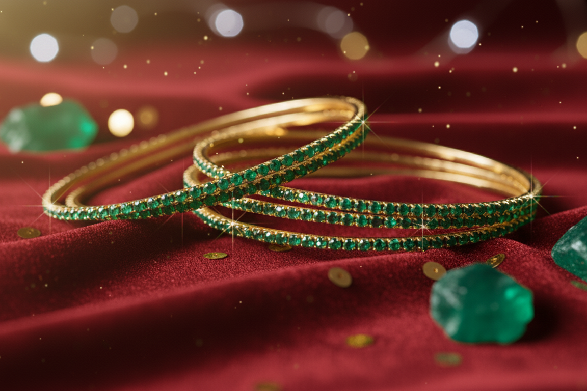 green-Toned Zirconia Bangles