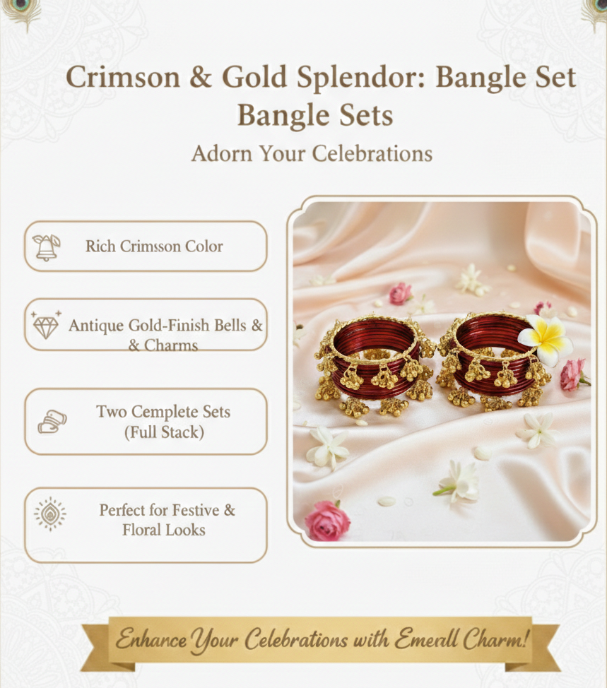 Maroon Glass Bangles Set -Pack of 20