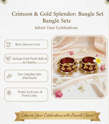 Maroon Glass Bangles Set -Pack of 20