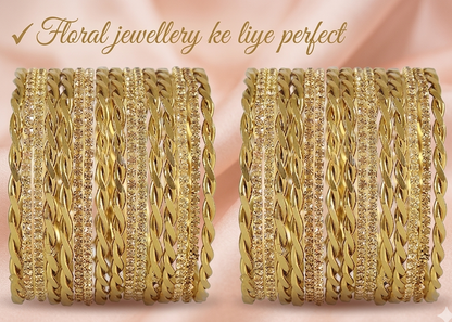 Non-Precious Metal Base Metal with Zircon Gemstone and  Bangle Set 32