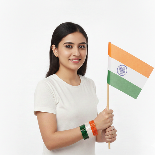 Glass Tiranga Bangle set for Women and Girls-Pack of Set-48