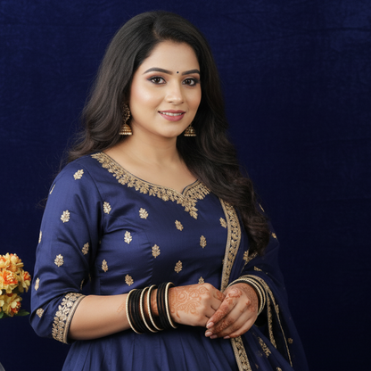 Black Velvet & Glass Bangles Set with Stone Work – Pack of 32